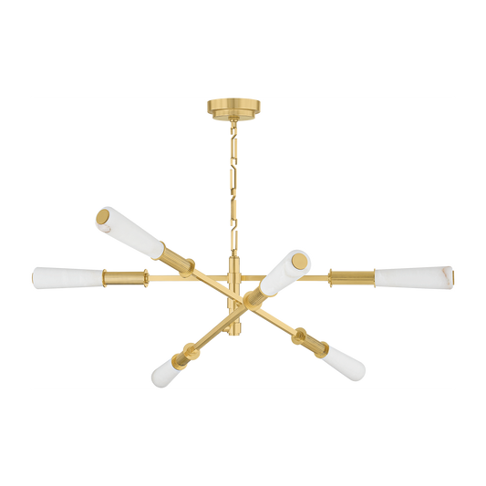 Corbett Dashiell 6 Light 48 inch Vintage Polished Brass Chandelier Ceiling Light