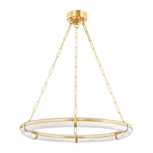Hudson Valley Lighting Sennett 1 Light 30.5 inch Aged Brass Chandelier Ceiling Light