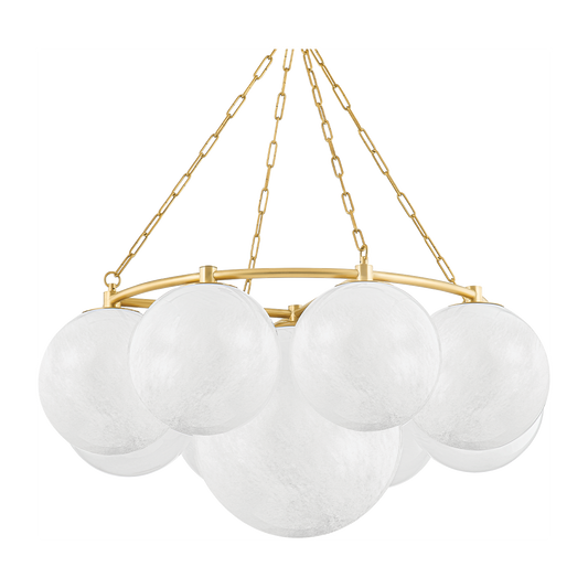 Hudson Valley Lighting Thornwood 9 Light 43.25 inch Aged Brass Chandelier Ceiling Light