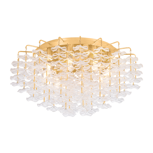 Corbett Alsace 8 Light Vintage Gold Leaf Semi Flush Ceiling Light