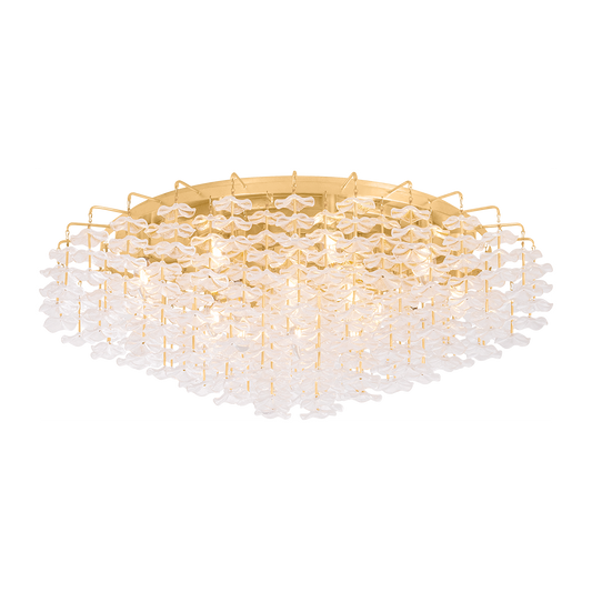 Corbett Alsace 17 Light Vintage Gold Leaf Semi Flush Ceiling Light
