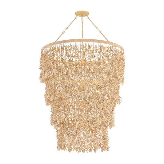 Corbett Naxos 18 Light Vintage Gold Leaf Chandelier Ceiling Light