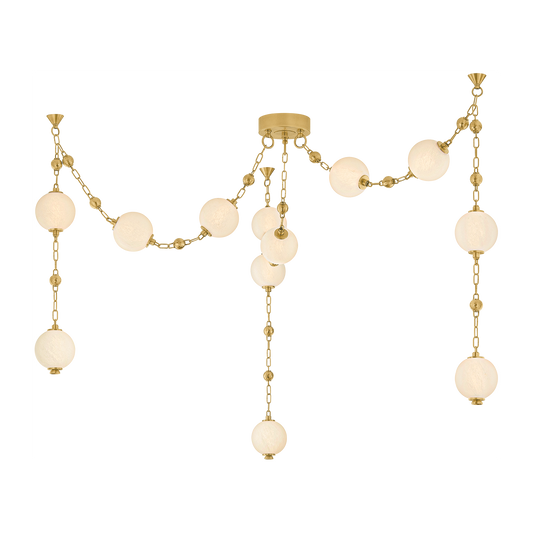 Corbett Corda 12 Light Vintage Brass Chandelier Ceiling Light