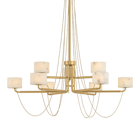 Corbett Bunda 9 Light Vintage Brass Chandelier Ceiling Light