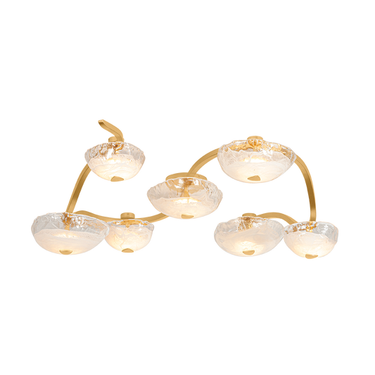 Corbett Kune 7 Light 10.25 inch Vintage Gold Leaf Semi Flush Ceiling Light