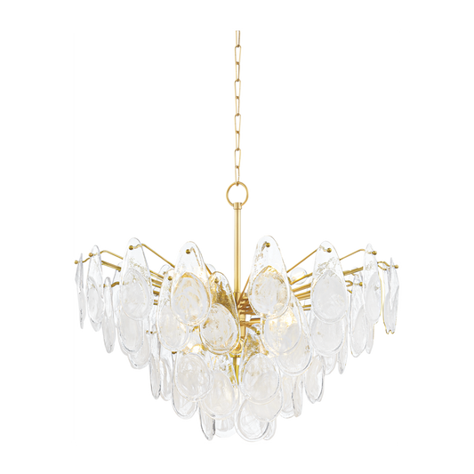Hudson Valley Lighting Darcia 15 Light 35.75 inch Aged Brass Chandelier Ceiling Light