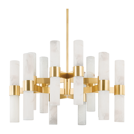 Hudson Valley Lighting Stowe 24 Light 37.75 inch Aged Brass Chandelier Ceiling Light