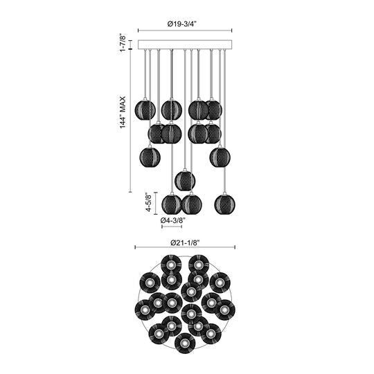 NYC Studio Marni Multi Light Pendant by Alora Lighting