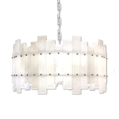 Alabaster Prism Round Large Pendant by American Brass and Crystal
