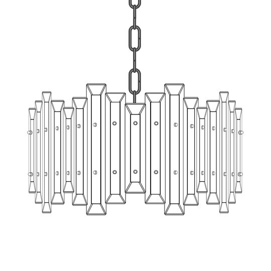 Alabaster Prism Round Large Pendant by American Brass and Crystal