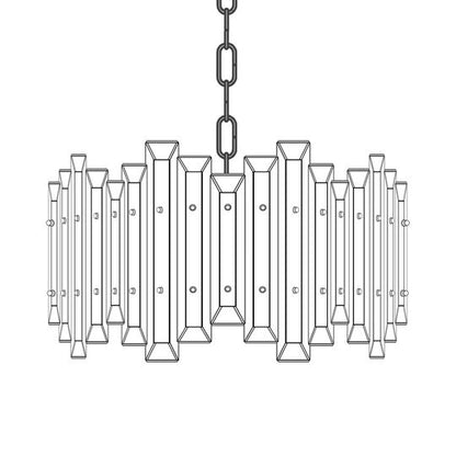 Alabaster Prism Round Large Pendant by American Brass and Crystal