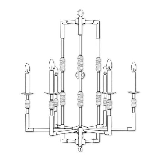 Magro 6 Light Chandelier by American Brass and Crystal