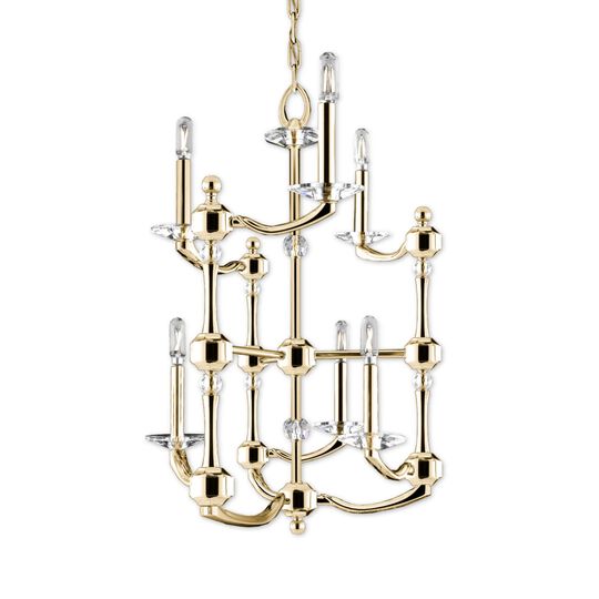 American Brass &amp; Crystal Kensington Helix 6 Light Mini Chandelier by American Brass and Crystal