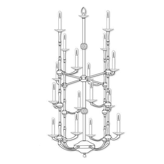 American Brass &amp; Crystal Kensington Helix 16 Light Chandelier by American Brass and Crystal
