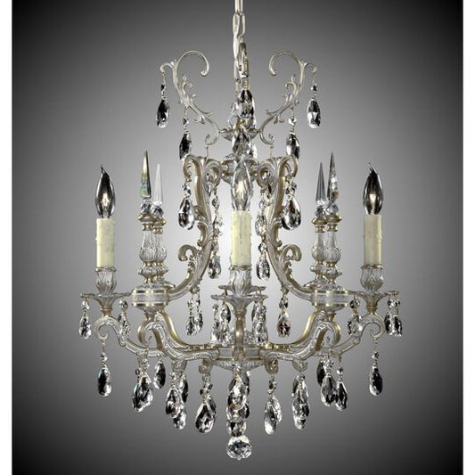 Parisian 4 Light Mini Chandelier by American Brass and Crystal