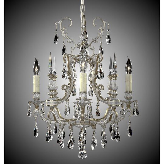 Parisian 4 Light Mini Chandelier by American Brass and Crystal
