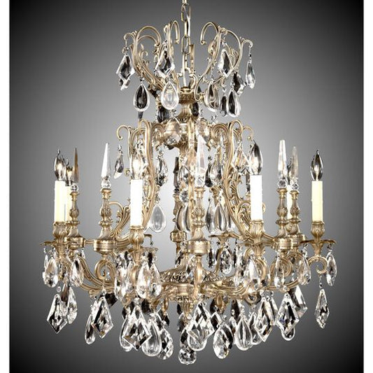 Parisian 37 Inch Chandelier by American Brass and Crystal