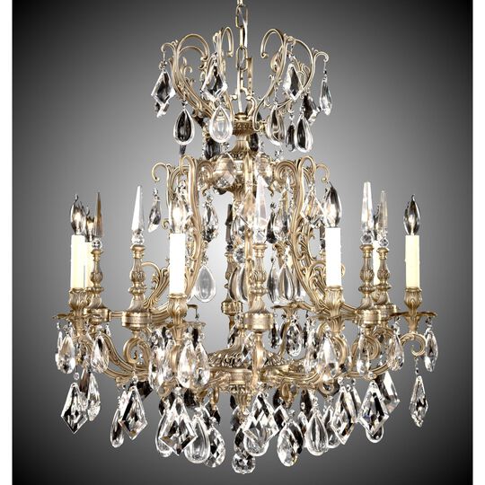 Parisian 37 Inch Chandelier by American Brass and Crystal