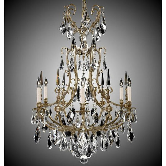 Parisian 6 Light Chandelier by American Brass and Crystal