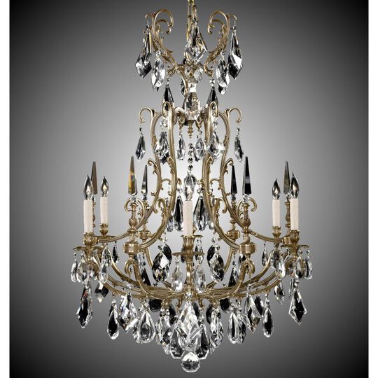 Parisian 6 Light Chandelier by American Brass and Crystal