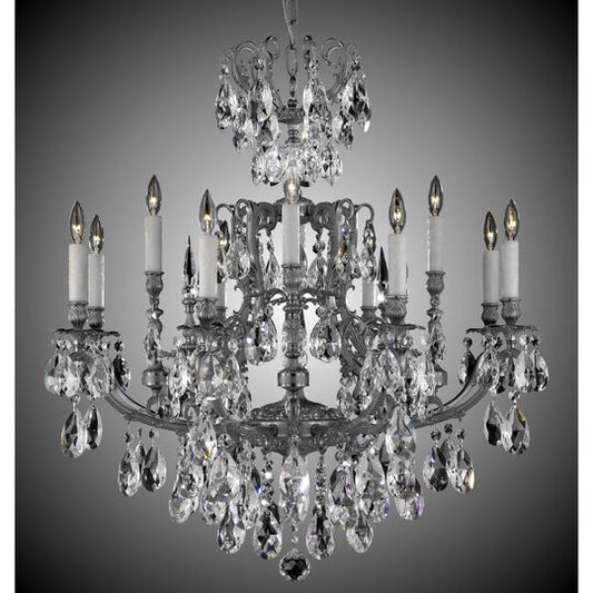 Parisian 12 Light Chandelier by American Brass and Crystal