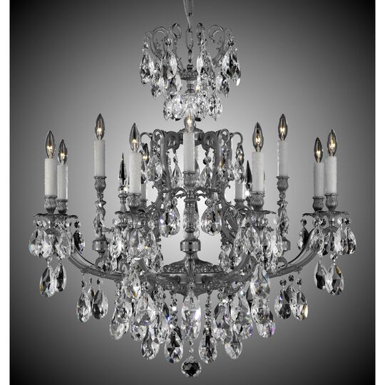 Parisian 12 Light Chandelier by American Brass and Crystal