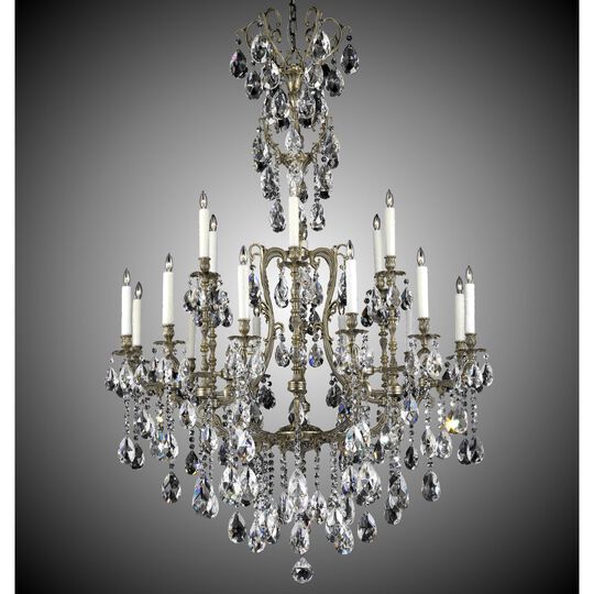 Parisian 18 Light Chandelier by American Brass and Crystal