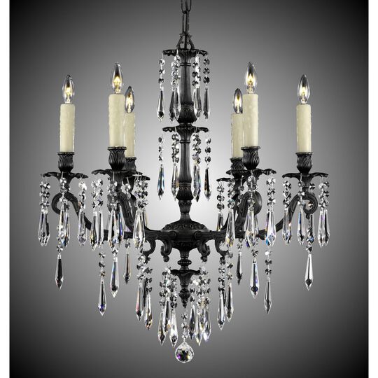 Parisian 24 Inch Chandelier by American Brass and Crystal