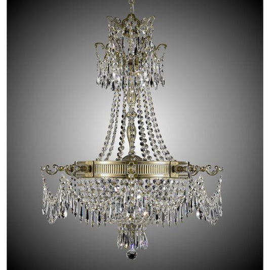 Valencia 27 Inch 8 Light Chandelier by American Brass and Crystal