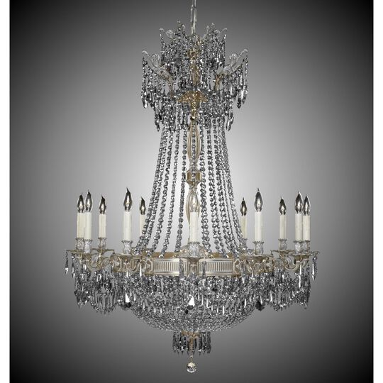 Valencia 50 Inch 24 Light Chandelier by American Brass and Crystal