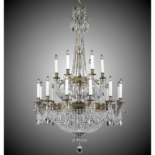 Valencia 40 Inch 33 Light Chandelier by American Brass and Crystal