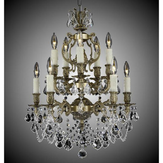 Rosetta 10 Light Mini Chandelier by American Brass and Crystal
