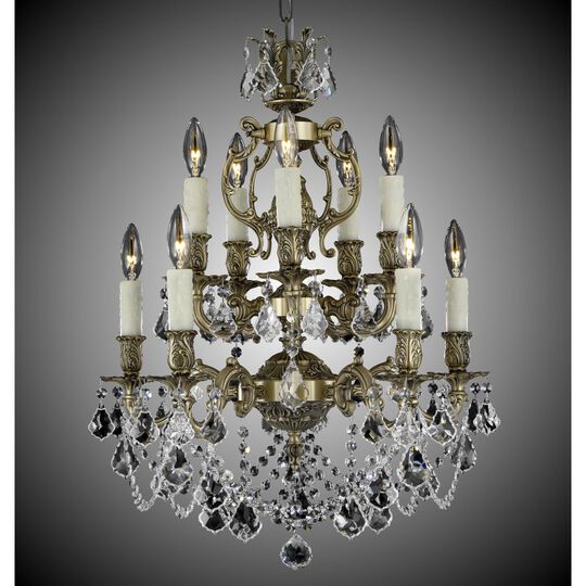 Rosetta 10 Light Mini Chandelier by American Brass and Crystal