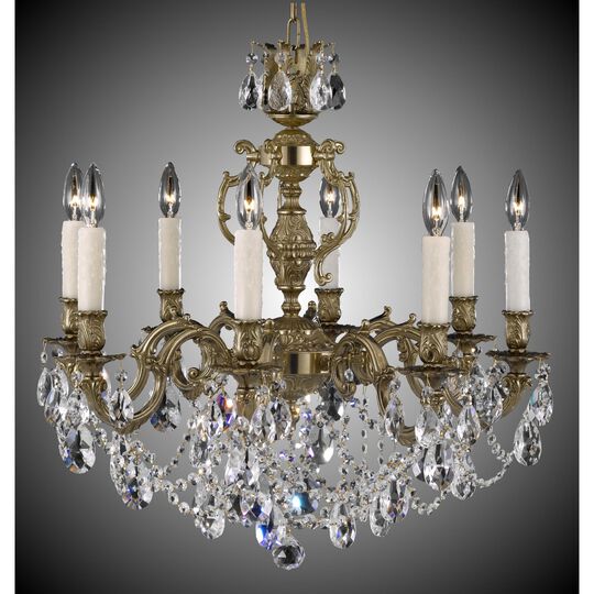 Rosetta 8 Light Chandelier by American Brass and Crystal