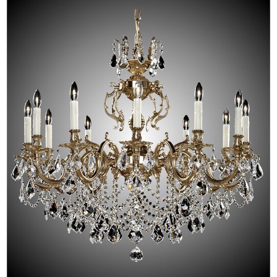 Rosetta 12 Light Chandelier by American Brass and Crystal