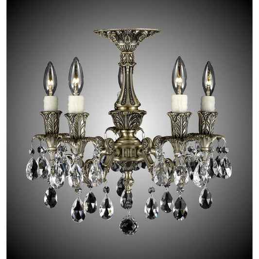Finisterra 5 Light Semi Flush Mount by American Brass and Crystal