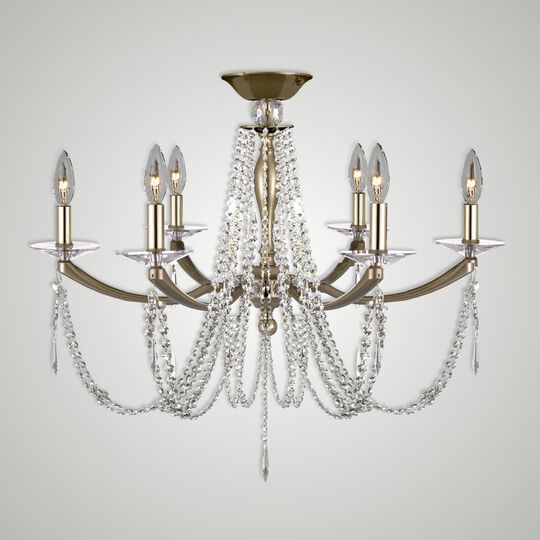 Kensington 26 Inch 6 Light Semi Flush Mount by American Brass and Crystal