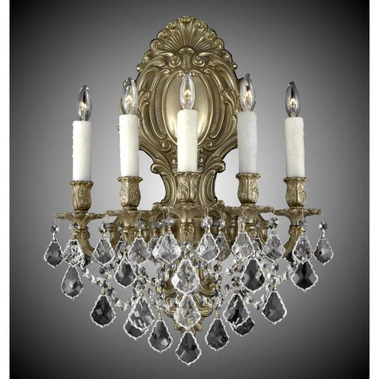 22 Inch 5 Light Wall Sconce by American Brass and Crystal