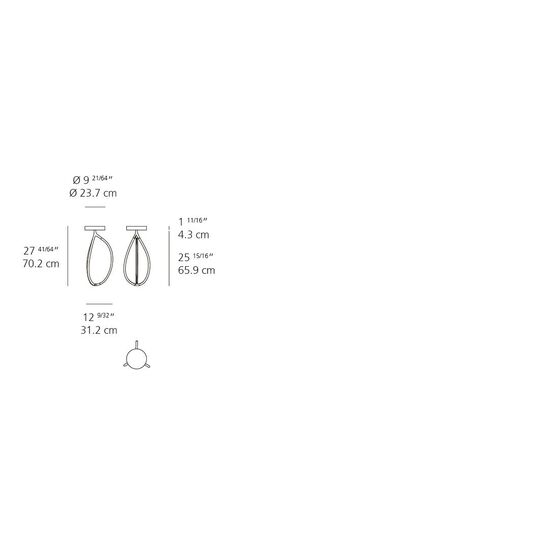 Ludovica and Roberto Palomba Arrival 27 Inch LED Wall Sconce by Artemide