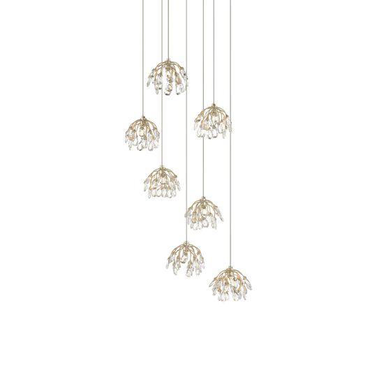 Crystal Bud 7 Light LED Multi Light Pendant by Currey and Company