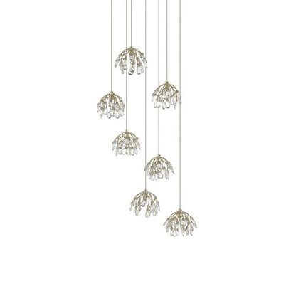 Crystal Bud 7 Light LED Multi Light Pendant by Currey and Company