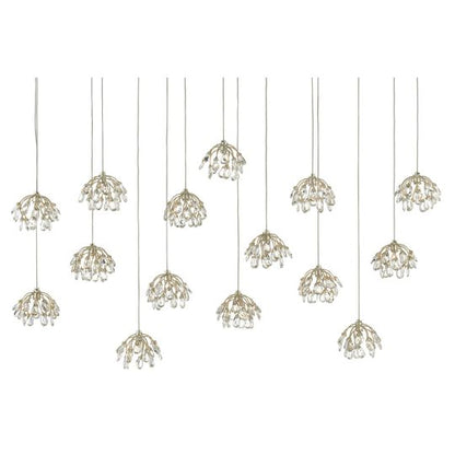 Crystal Bud 48 Inch 15 Light LED Multi Light Pendant by Currey and Company