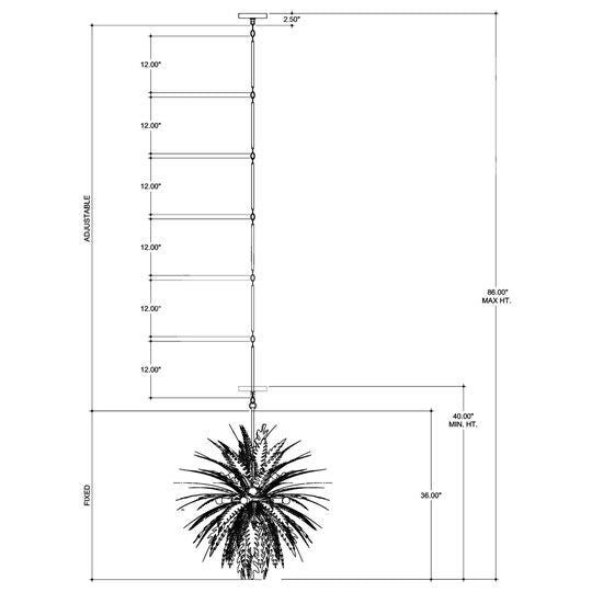 Abyssinia 34 Inch Large Pendant by Currey and Company