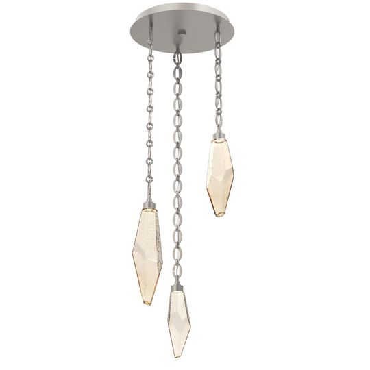 Levi Wilson Rock Crystal 17 Inch Multi Light Pendant by Hammerton Studio