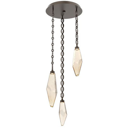 Levi Wilson Rock Crystal 17 Inch Multi Light Pendant by Hammerton Studio