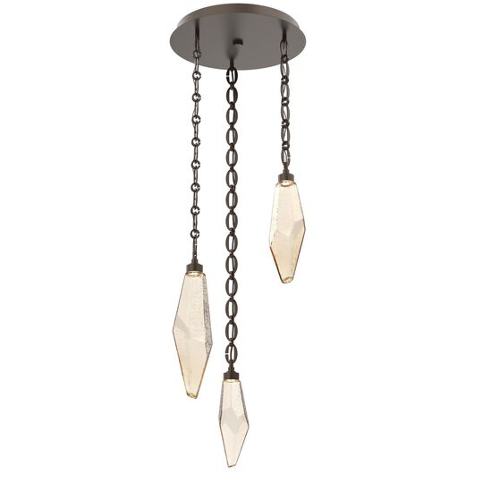 Levi Wilson Rock Crystal 17 Inch Multi Light Pendant by Hammerton Studio