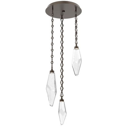 Levi Wilson Rock Crystal 17 Inch Multi Light Pendant by Hammerton Studio