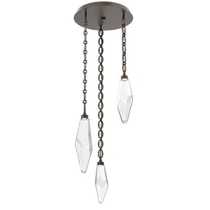 Levi Wilson Rock Crystal 17 Inch Multi Light Pendant by Hammerton Studio