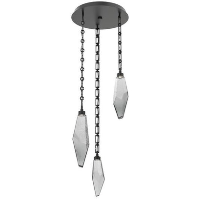 Levi Wilson Rock Crystal 17 Inch Multi Light Pendant by Hammerton Studio