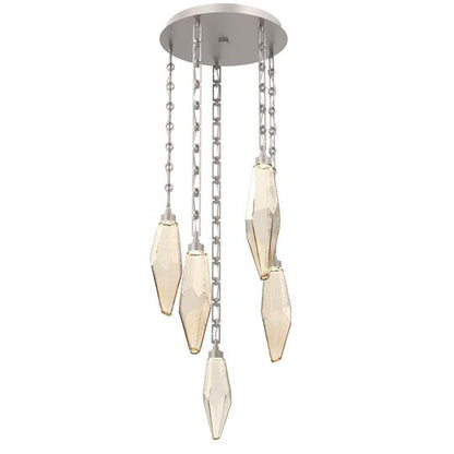 Levi Wilson Rock Crystal 19 Inch Multi Light Pendant by Hammerton Studio